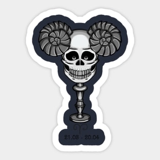 Aries Skull Sticker